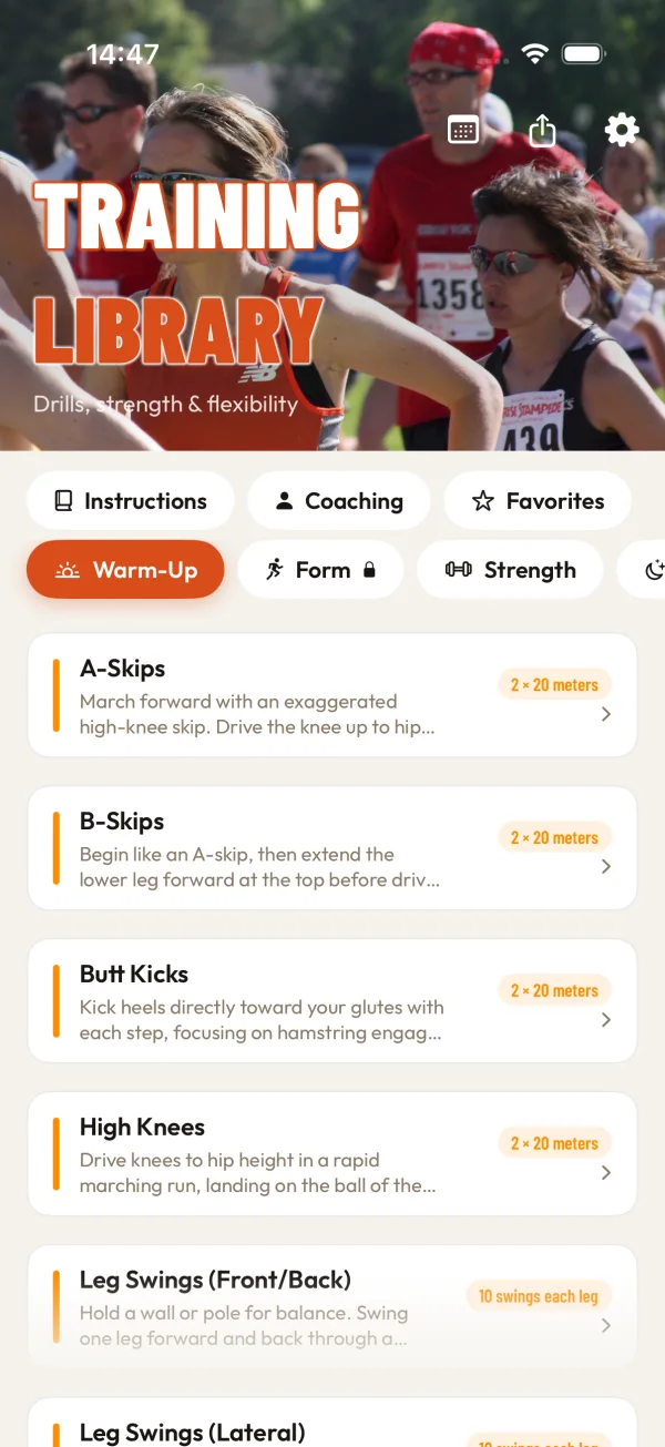 Training Library, warm-up drills
