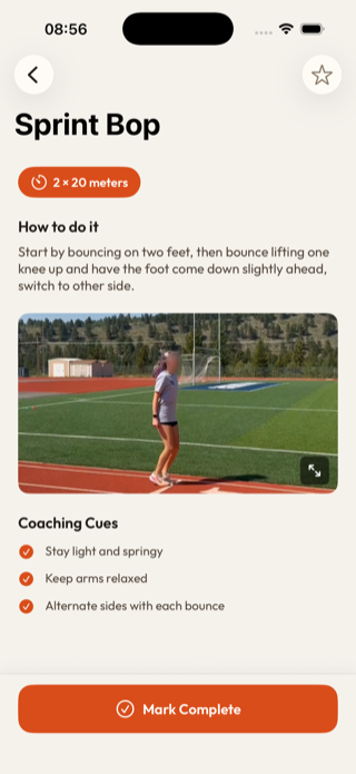 Sprint Bop drill detail, coaching cues